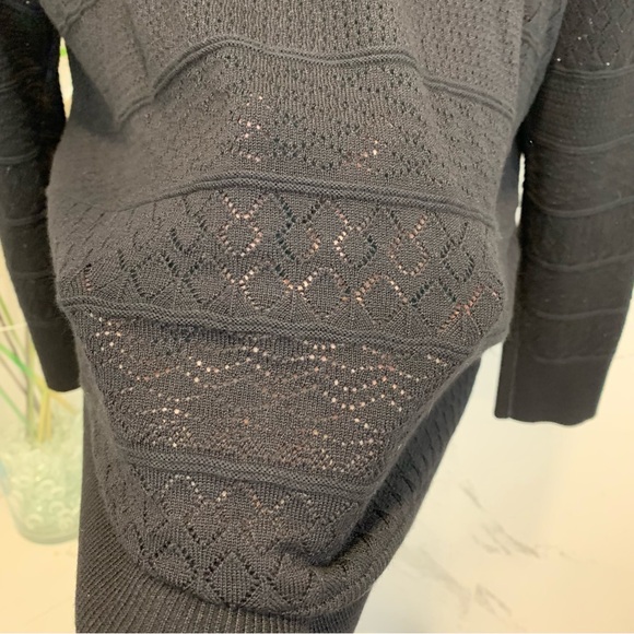 NWT Karen Scott Sweater Cardigan Pointelle Black 1X NWT - Picture 11 of 13